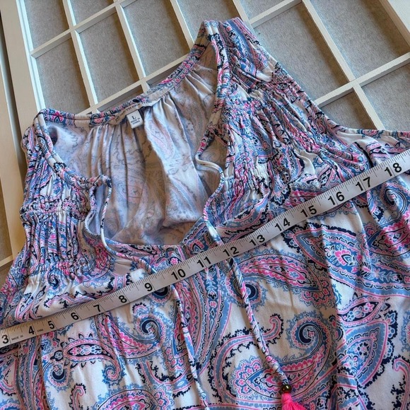 Southern‎ Tide Blue and pink paisley boho sun festival preppy dress women Large - Picture 4 of 6